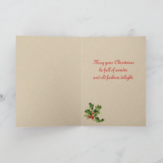 ヴィンテージの雪だるまのクリスマスカード シーズンカード (内部)