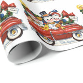 ヴィンテージの雪だるまの休日の包装紙 ラッピングペーパー (ロールコーナー)