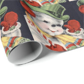 ヴィンテージの雪だるまの休日の包装紙 ラッピングペーパー (ロールコーナー)