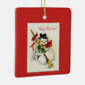 ヴィンテージの雪だるま セラミックオーナメント (右)