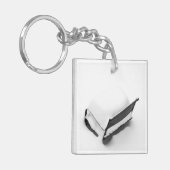 ヴィンテージの雪に満ちた金属製の芝生椅子 キーホルダー (正面左)