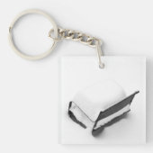 ヴィンテージの雪に満ちた金属製の芝生椅子 キーホルダー (正面)