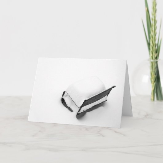 ヴィンテージの雪に満ちた金属製の芝生椅子 シーズンカード (正面)