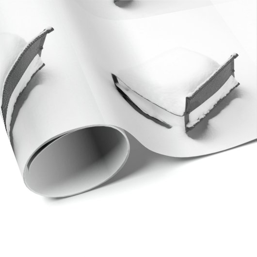 ヴィンテージの雪に満ちた金属製の芝生椅子 ラッピングペーパー (ロールコーナー)