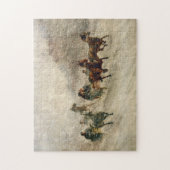 ヴィンテージの雪のそりの競争 ジグソーパズル (縦)