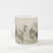 ヴィンテージの雪のそりの競争 フロストグラスマグカップ (正面左)