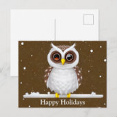 ヴィンテージの雪のオウル シーズンポストカード (正面/裏面)