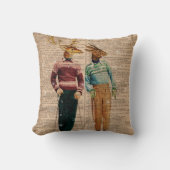 ヴィンテージの雪のスキーシカ辞書PagePillow クッション (正面)