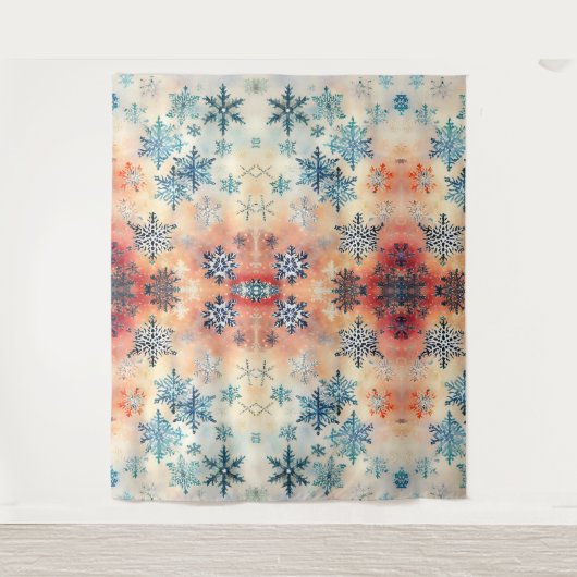 ヴィンテージの雪の模様 – タペストリー (正面)