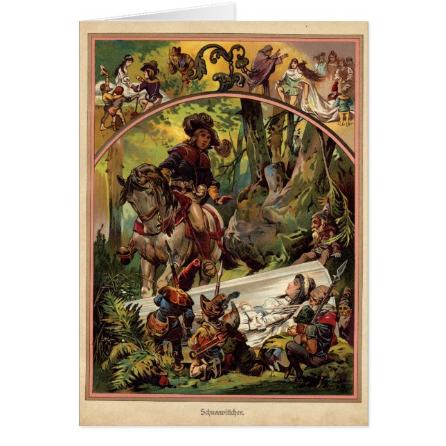 ヴィンテージの雪の白く図解入りの、写真付きのなカード (正面)