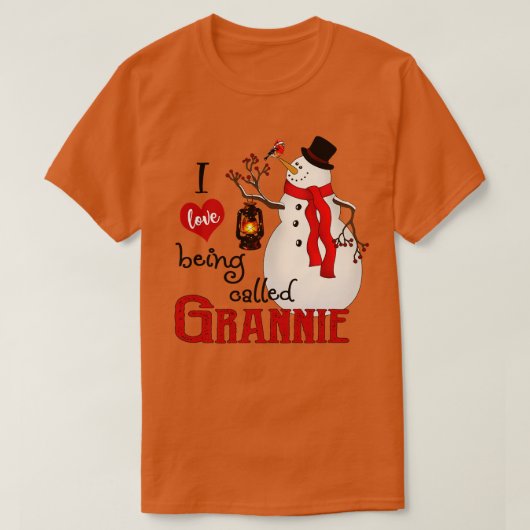 ヴィンテージの雪の結晶雪だるま私はグラーと呼ばれるのが大好き Tシャツ (デザイン正面)