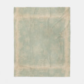 ヴィンテージの雪片の素朴な冬のティール(緑がかった色)ブルークリーム フリースブランケット (正面)