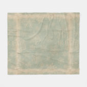 ヴィンテージの雪片の素朴な冬のティール(緑がかった色)ブルークリーム フリースブランケット (正面(横))