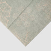 ヴィンテージの雪片の素朴な冬のティール（緑がかった色）ブルークリーム 薄葉紙 (詳細)