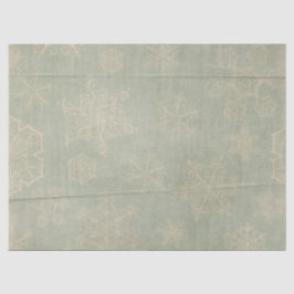 ヴィンテージの雪片の素朴な冬のティール(緑がかった色)ブルークリーム 薄葉紙