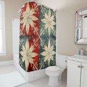 「ヴィンテージの雪片タイル模様」 シャワーカーテン (インサイチュ)