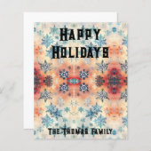 ヴィンテージの雪片パターン – あいさつ紙シート (正面/裏面)