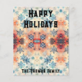 ヴィンテージの雪片パターン – あいさつ紙シート (正面)