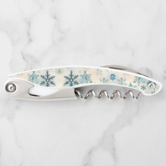 ヴィンテージの雪片パターン – ウェイターのコルク抜き ソムリエナイフ (正面)