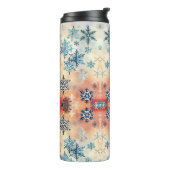 ヴィンテージの雪片パターン – サーマルタンブラー タンブラー (回転左)