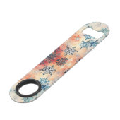 ヴィンテージの雪片パターン – ボトルオープナー (正面アングル)