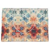 ヴィンテージの雪片パターン – 抱き枕 ラージペーパーバッグ (正面)