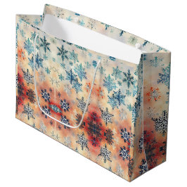 ヴィンテージの雪片パターン – 抱き枕 ラージペーパーバッグ