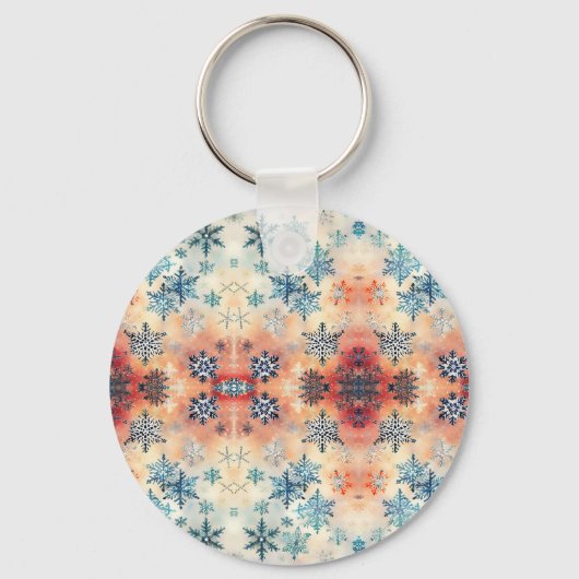 ヴィンテージの雪片パターン – Keychain キーホルダー (正面)