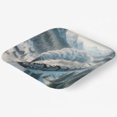 ヴィンテージの雪谷の蒸気機関車 ペーパープレート (傾斜あり)