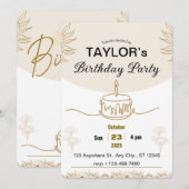ヴィンテージの雰囲気を満喫: レトロな誕生日カード 招待状 (正面/裏面)