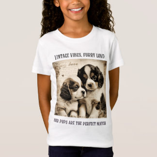 ヴィンテージの雰囲気、毛皮の愛：子犬の愛Tシャツ Tシャツ