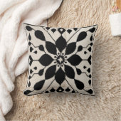 ヴィンテージの雰囲気:白黒キリムクッション クッション (ブランケット)