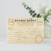 ヴィンテージの電報の解放の応答カード 出欠カード (スタンド正面)