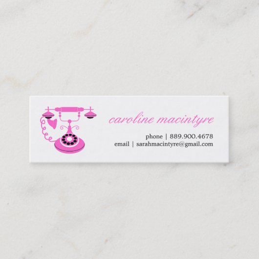 ヴィンテージの電話小型テレホンカード コーリングカード (正面)