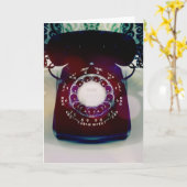 ヴィンテージの電話挨拶状 カード (黄色い花)