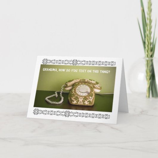 ヴィンテージの電話-メールや文字を打つ カード (正面)