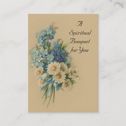 ヴィンテージの霊的花束の祈りの言葉の神聖なカード 名刺 (正面)
