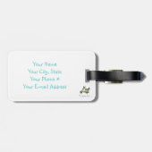 ヴィンテージの青いスクーターの荷物のラベル"私はできました… " ラゲッジタグ (裏面横)