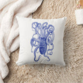 ヴィンテージの青いタコの枕 クッション (ブランケット)