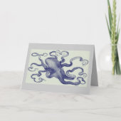 ヴィンテージの青いタコカード カード (正面)