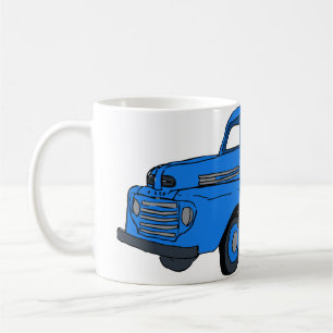 ヴィンテージの青いトラックのコーヒーカップ/マグ コーヒーマグカップ