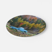 ヴィンテージの青いトラックのハッピーバースデー ペーパープレート (アングル)