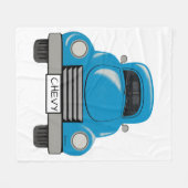 ヴィンテージの青いトラックのパーソナライズな毛布 フリースブランケット (正面(横))