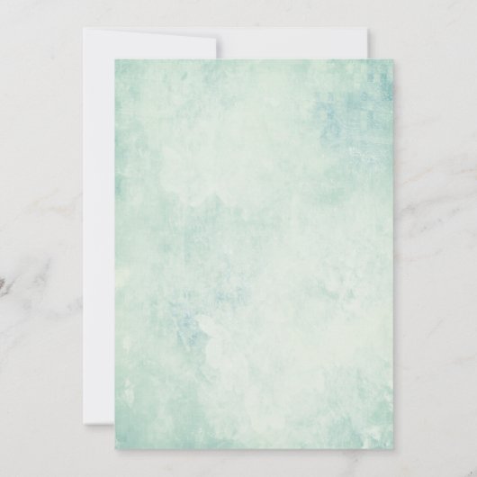 ヴィンテージの青いバラおよび羽の第80誕生会 招待状 (裏面)