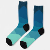 ヴィンテージの青い波型 ソックス (左)