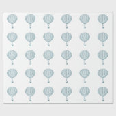 ヴィンテージの青い熱気の気球 ラッピングペーパー (フラット)