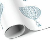 ヴィンテージの青い熱気の気球 ラッピングペーパー (ロールコーナー)