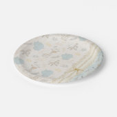 ヴィンテージの青い男の赤ちゃんの紙皿 ペーパープレート (アングル)