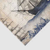 ヴィンテージの青い航海の切り離し 薄葉紙 (詳細)