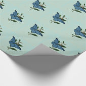 ヴィンテージの青い蝶ギフトの包装紙 ラッピングペーパー (角)